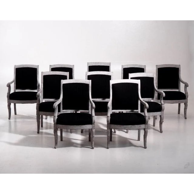 Antique French Charles X Armchairs, Set of 10 For Sale - Image 9 of 9