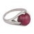 1930s Art Deco 6.10 Carat Cabochon Ruby Platinum Ring, Size 5 For Sale - Image 4 of 6