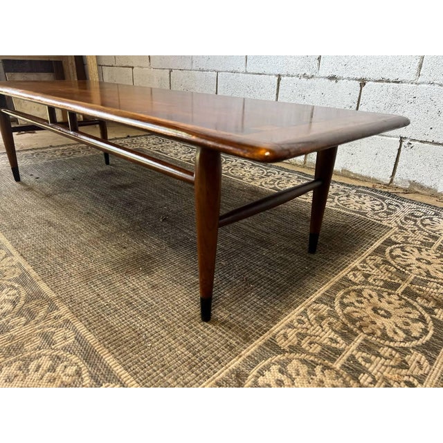 Lane Acclaim Mid Century Walnut Dovetail Rectangular Coffee Table. For Sale - Image 12 of 12