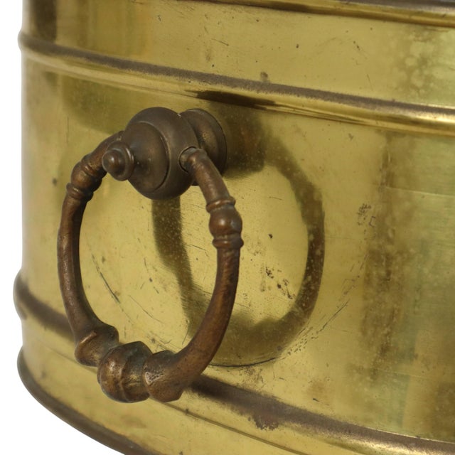 Large Vintage Oval Brass Planter For Sale - Image 13 of 16