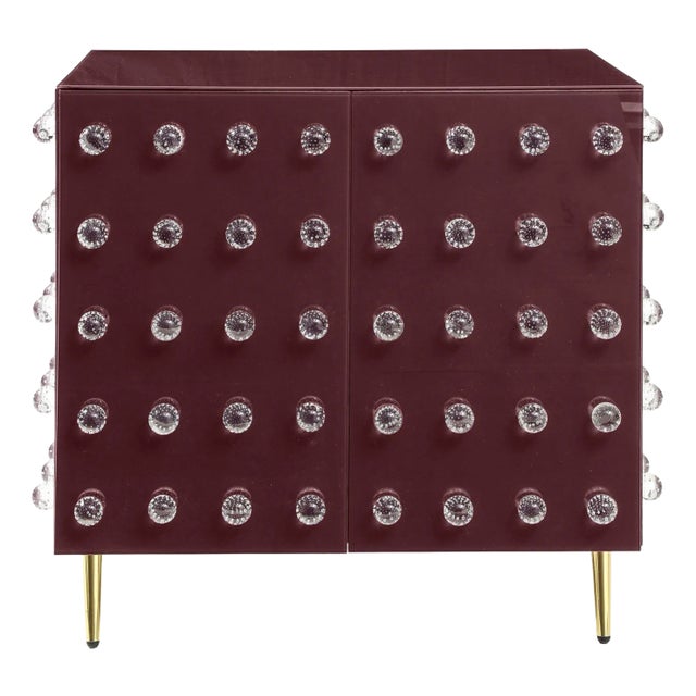 Purple Kitchen Cabinet in Glass Made in Italy For Sale