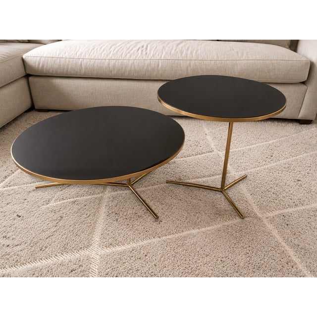 An exceptional pair of Phase Design Downtown Tables designed by acclaimed American designer Reza Feiz, including the...