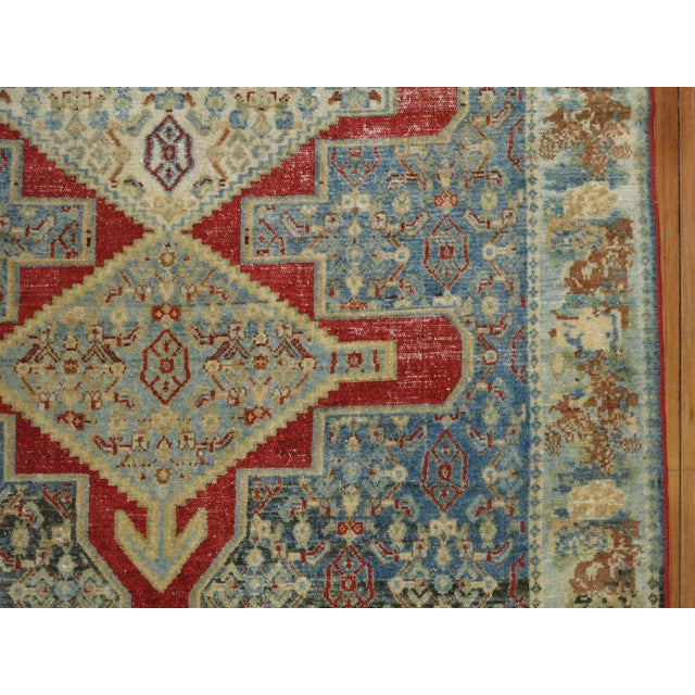 Fine Blue Red Antique Persian Senneh Rug - 3'5" x 5' For Sale - Image 16 of 18