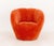Sacha Lakic for Roche Bobois "Astrea" Orange Fabric Upholstered Swivel Arm Chair, label to side. 26.5" H x 29" W x 28" D;...
