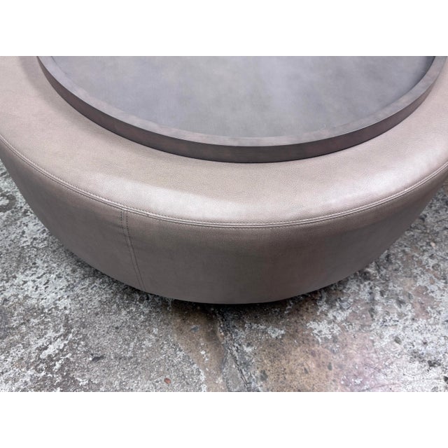 Design Plus Gallery presents a Round Clip Leather Ottoman + Tray Set from Thayer Coggin. A refined blend of comfort,...