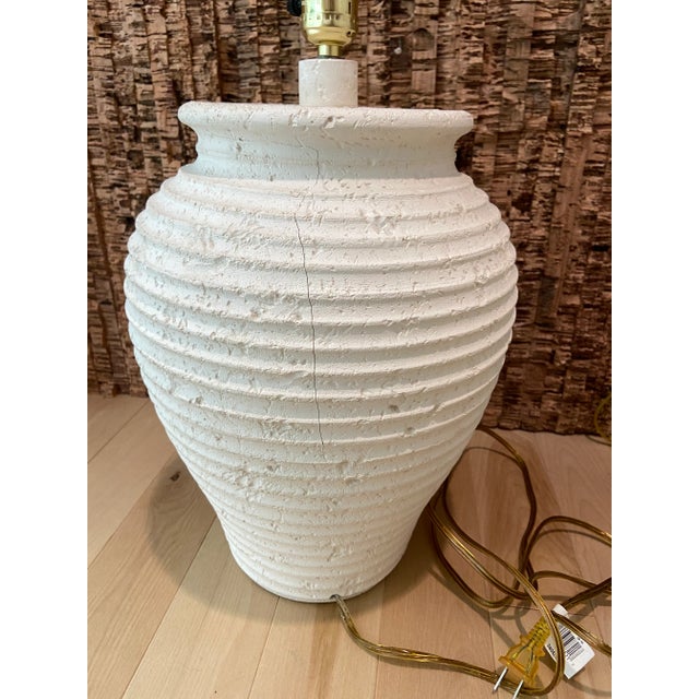 Sculpture Materials Pair of 1980’s Neutral Organic Texture Lamps For Sale - Image 7 of 12