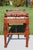1950s Mid-20th Century Traditional Cherry-Finish Vanity Bench With Pink & Brown Damask Upholstery For Sale - Image 5 of 18