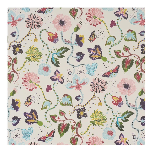 Schumacher x Happy Menocal Gloriette Wallcovering in Multi For Sale