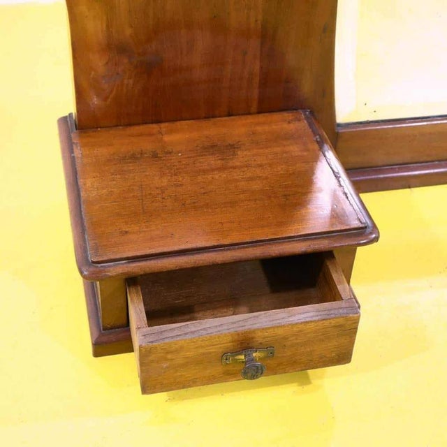 Wood Wooden Polished Mirror with Side Drawers For Sale - Image 7 of 11