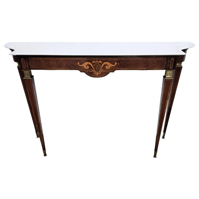 Vintage Italian Wall Console Table with Marble Top, 1950s For Sale - Image 11 of 11