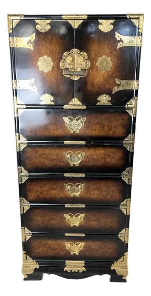 Korean Asian Bandaji Lingerie Chest Brass Butterfly Hardware