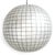 Stunning contemporary globe lantern made from delicate Capiz shell square pattern bonded together with pewter finish...