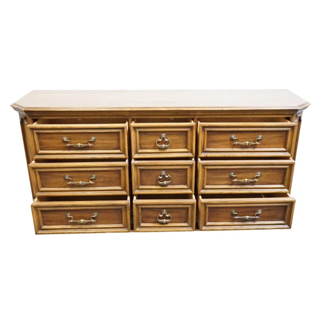 Late 20th Century Hooker Furniture Solid Cherry Italian Neoclassical Tuscan Style 68" Triple Dresser 31-860-600 For Sale - Image 5 of 12
