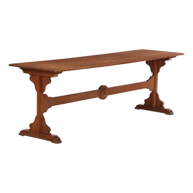 A Belgian Oak Monastery Trestle Table, C. 1880. For Sale