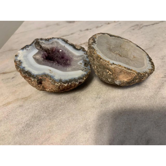 Late 18th Century Polished Split Amethyst and White Quartz Geodes - a Pair For Sale - Image 4 of 10