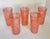 Mid-Century Modern 1950's Set of 5 Mid-Century Spaghetti-Painted Glass Tumblers in Coral Orange For Sale - Image 3 of 6