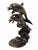 Black Bronze Dolphins Leaping Through Water Figurine For Sale - Image 8 of 10