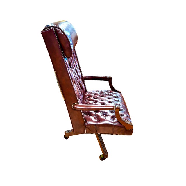Traditional Executive Desk Chair by Hickory Leather Company For Sale - Image 3 of 7