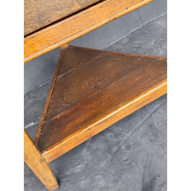 Large English Cricket Table of Patinated Oak From the Georgian Era For Sale - Image 9 of 16