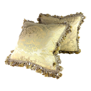 The Silk Trading Co. Tasseled Chinoiserie Silk Pillows/a Pair.
