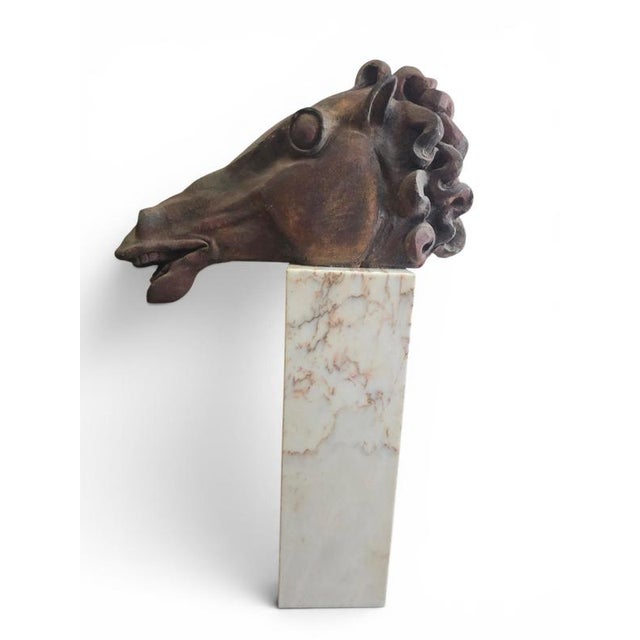 Impressive terracotta sculpture of a Classical Greek head by the Italian sculptor Alfredo Lanz, created during the 1970s...