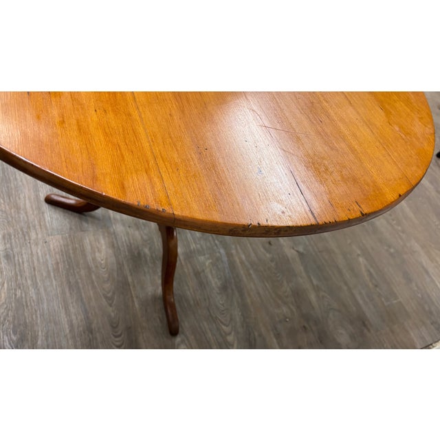 Brown Antique 19th Century Tripod Pedestal Dining Breakfast Table For Sale - Image 8 of 9