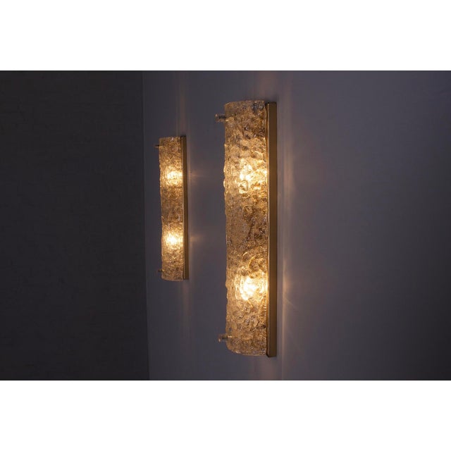 Murano Vanity Ice Glass Sconces, 1970s, Set of 2 For Sale - Image 4 of 11