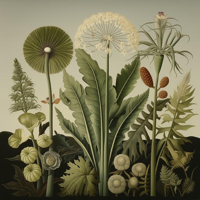 English Dark Green Antique Botanical Garden Study No. 2 - Natural History Fine Art Print For Sale - Image 3 of 3