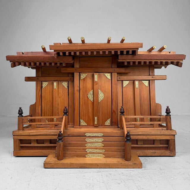 Japanese Kamidana Sanja-Miya Home Shrine Wooden Temple, 1980s For Sale - Image 13 of 13