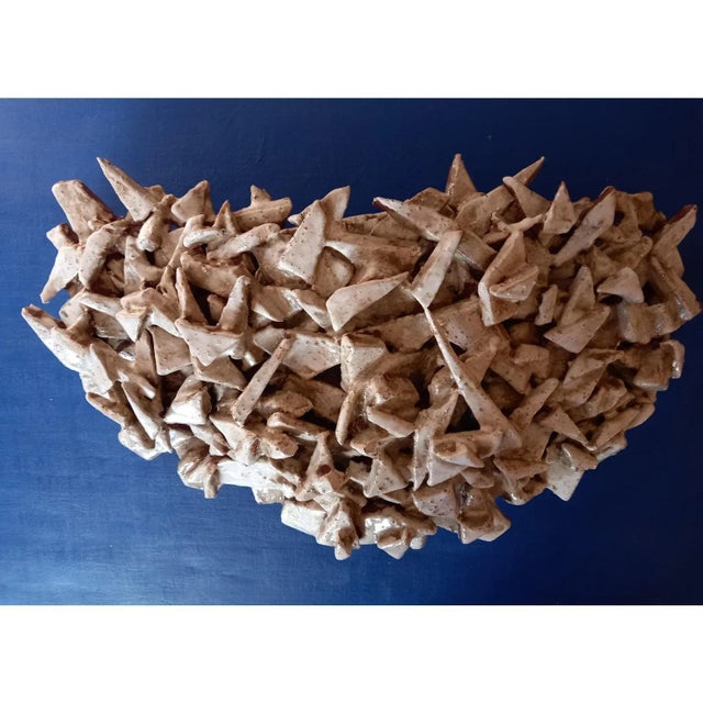 #Late 20th Century Geometric Neutral Palette Ceramic Wall Sconce For Sale - Image 9 of 11