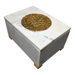Gold and White Decorative Box For Sale