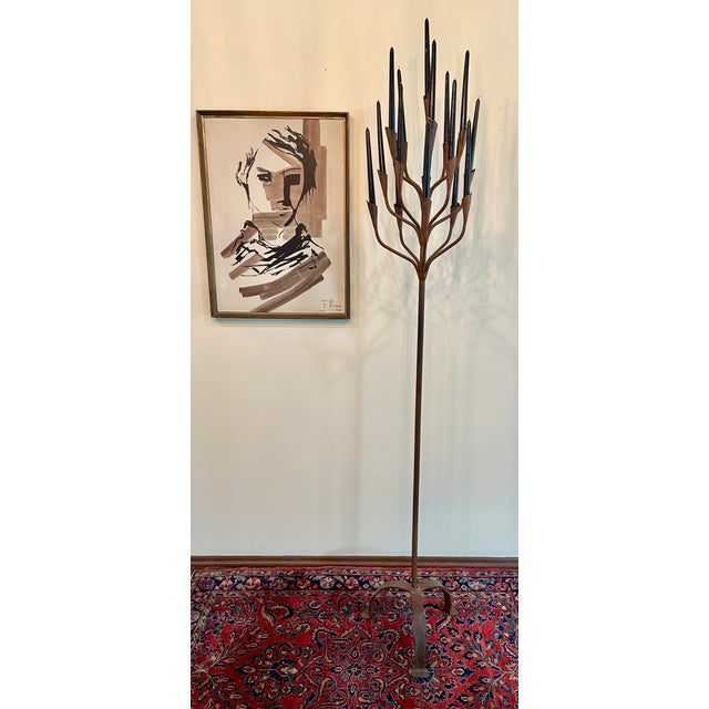 Metal Monumental Brutalist Floor Chandelier Style of Litsios For Sale - Image 7 of 10