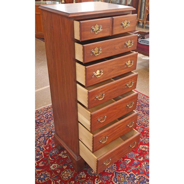 1990s Henkel Harris Virginia Galleries Cherry Wood 7 Drawer Lingerie Chest For Sale - Image 12 of 13