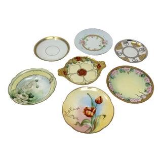 Vintage Pickard Decorator Studio Hand-Painted Porcelain Plates & Bowls - 7 Pieces For Sale