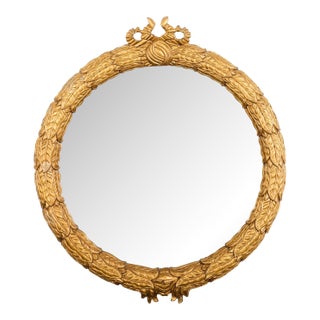 Large Ferguson Copeland Giltwood Lauren Wreath Mirror 4 Ft For Sale