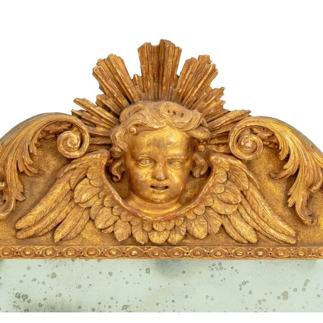 Pair of George II Giltwood Pier Mirrors, circa 1740, in the manner of William Kent, each of architectural form, the...