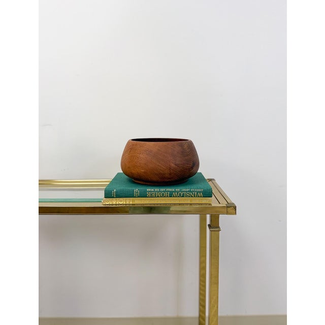 Vintage MCM Brass Console Table Glass Top Hollywood Regency Sofa Table Coastal For Sale - Image 11 of 14