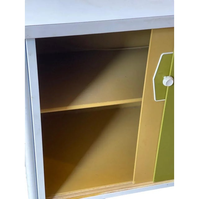 George Nelson 1970s Vintage Mid Century Modern Record Cabinet Removable Shelf Steel Framed George Nelson in Style Of For Sale - Image 4 of 6