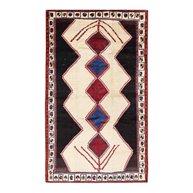 Pasargad DC Fine Hand Knotted Persian Vintage Afshar Rug For Sale
