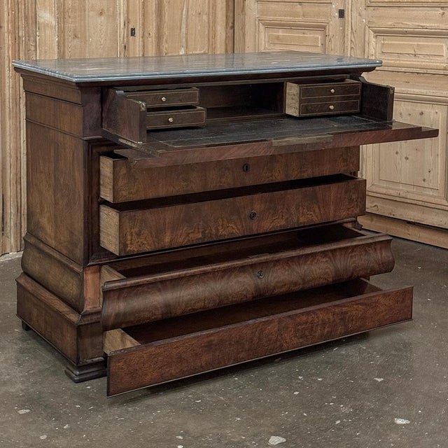 19th Century French Louis Philippe Marble Top Commode ~ Secretary For Sale - Image 15 of 18
