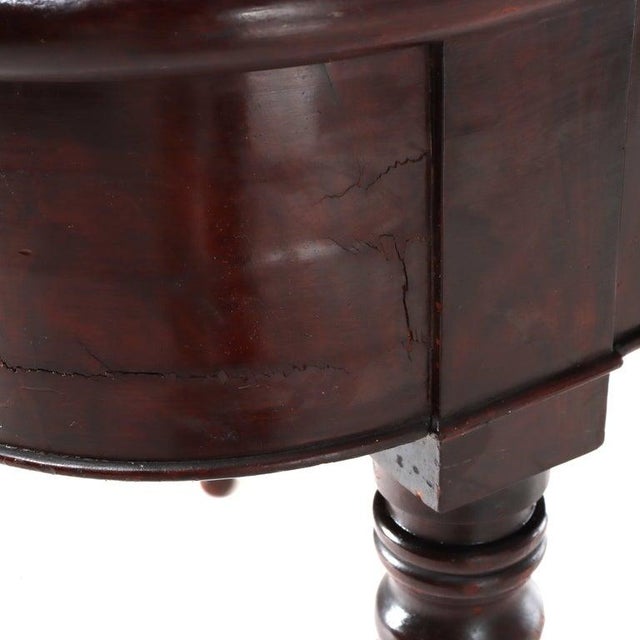 Antique Sheraton Mahogany Game Table With Rope Carved Legs Unsigned For Sale - Image 9 of 15