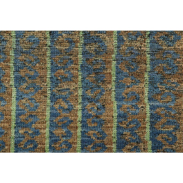 Tribal Rug & Kilim’s Tribal Rug in Blue, Green, and Brown Geometric Patterns For Sale - Image 3 of 7