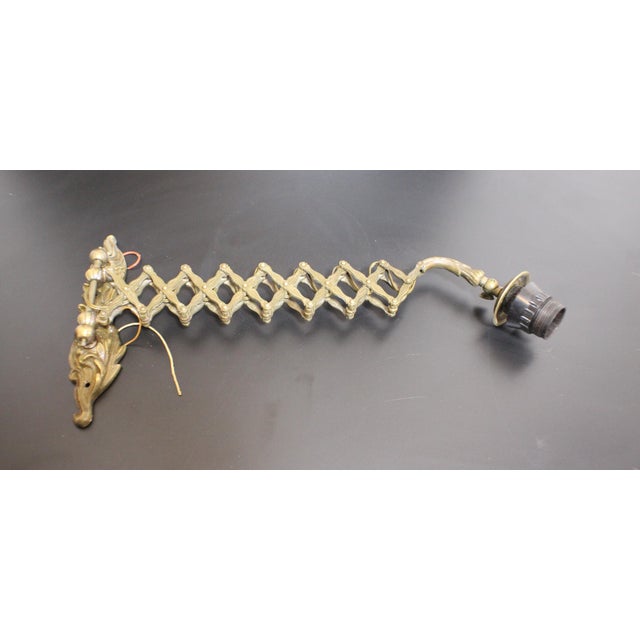 Scissor Wall Lamp in Bronze, 1930 For Sale - Image 4 of 18