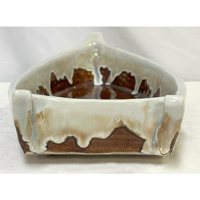 Ceramic Vintage Artisan Crafted Heavy Pottery Boat Centerpiece Dish For Sale - Image 7 of 12