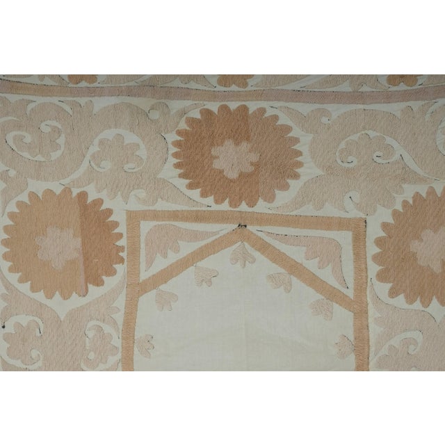 Beige Suzani Wall Decor - Tapestry For Sale - Image 8 of 10