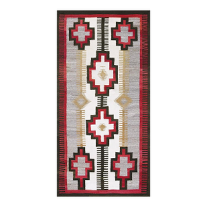 1920s Small Tribal Antique Bold Geometric Native American Flat Weave Navajo Rug