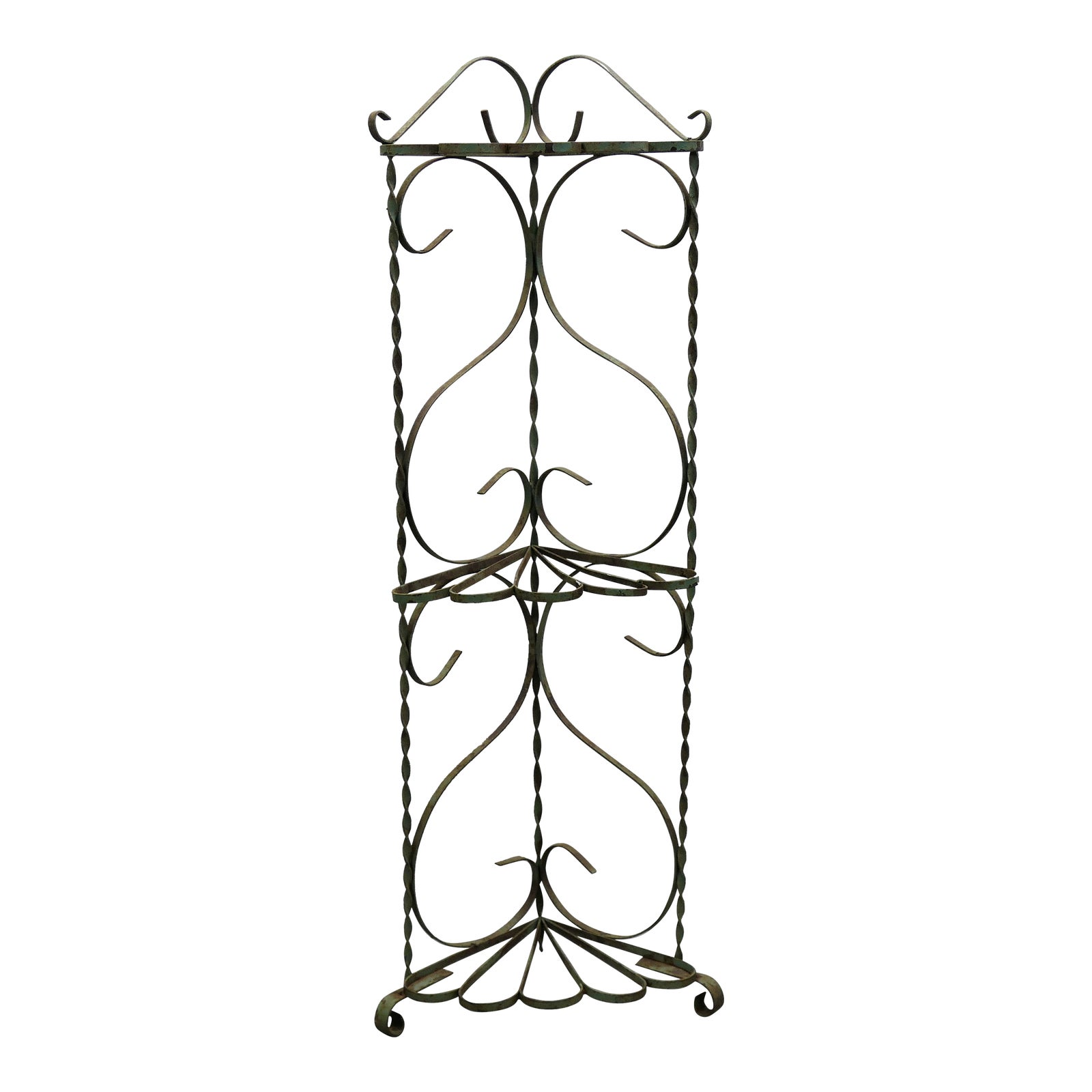Vintage Wrought Iron Corner Garden Shelf Chairish