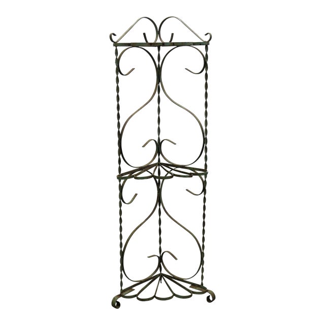 Vintage Wrought Iron Corner Garden Shelf Chairish