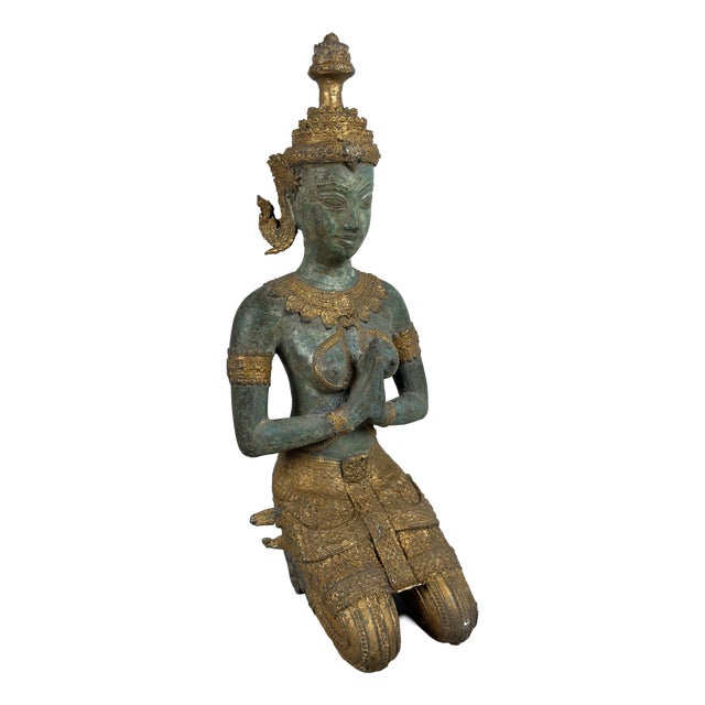 Thai Teppanom Bronze Statue of God, 1930s For Sale