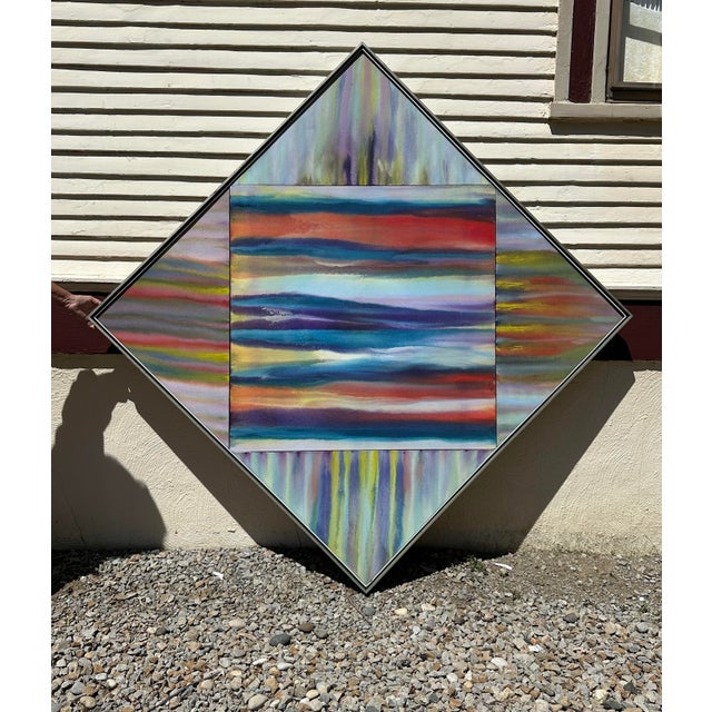 Large Vintage Abstract Painting For Sale - Image 4 of 6